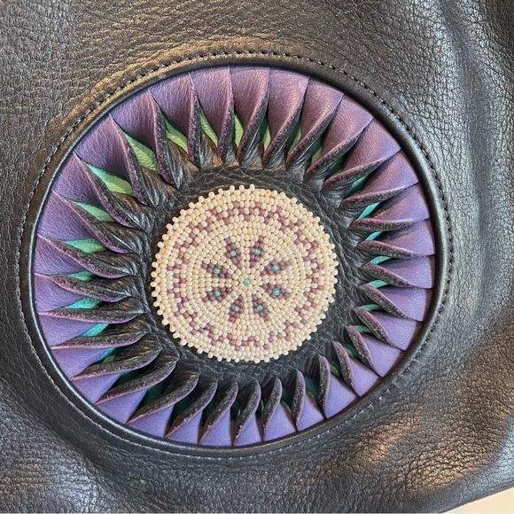 Telluride's Hell Bent single shoulder black leather backpack - Picture 3 of 7